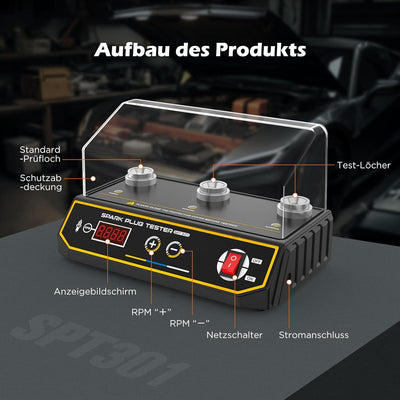 3-Loch Zündkerzen Tester, 220 V Zündfunkenprüfer mit LCD-Display, Zündungsprüfer einstellbare Arbeit