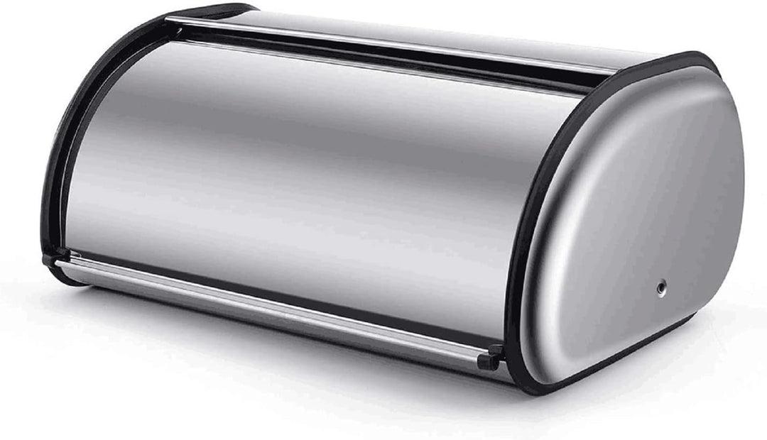 Bemodst Brotkasten, 304 Edelstahl Grauer Brotkasten für die Küche Langanhaltende Frische und Mückenr