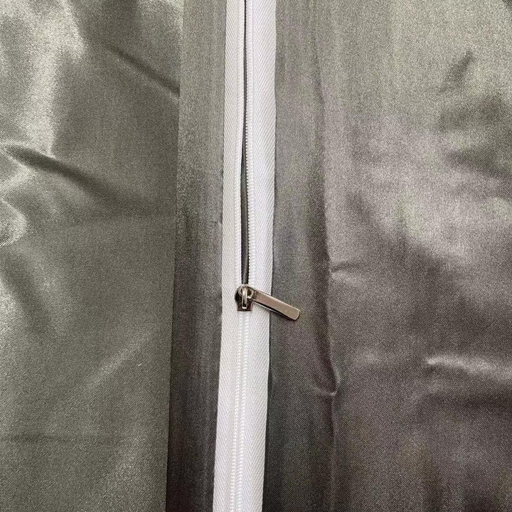 Boqingzhu Satin Bettwäsche 135x200cm 4Teilig Grau Dunkelgrau Anthrazit Uni Einfarbig Glatt Glänzend