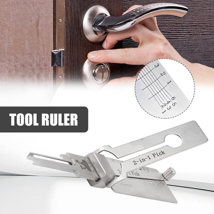 Edelstahl Schlüsseldecoder Master Key Decoder 2-In-1 Lock Pick Präzisionshaken Tonabnehmerkombinatio