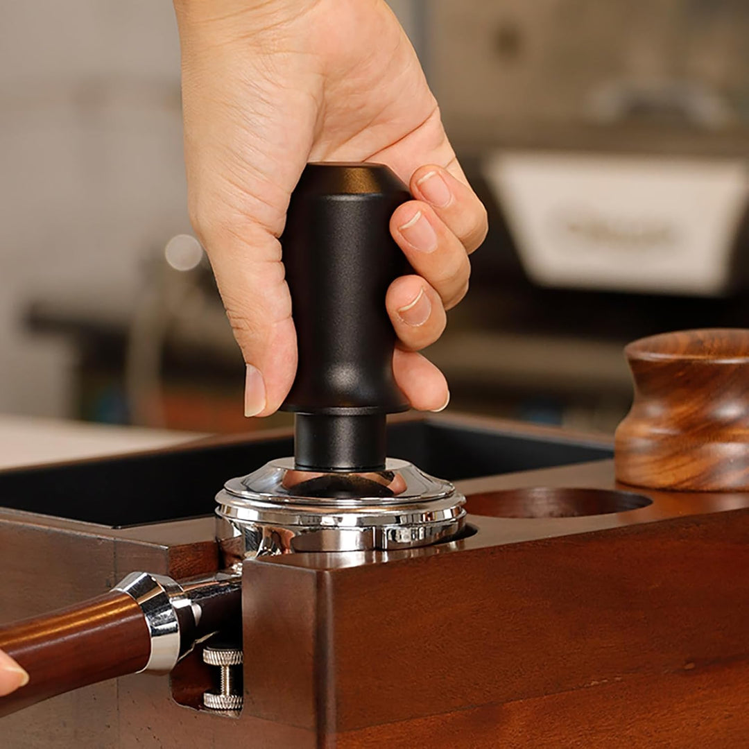Kaffee Tamper, Espresso Tamper, Federbelasteter kalibrierter Tamper mit Edelstahlbasis, 30lbs konsta