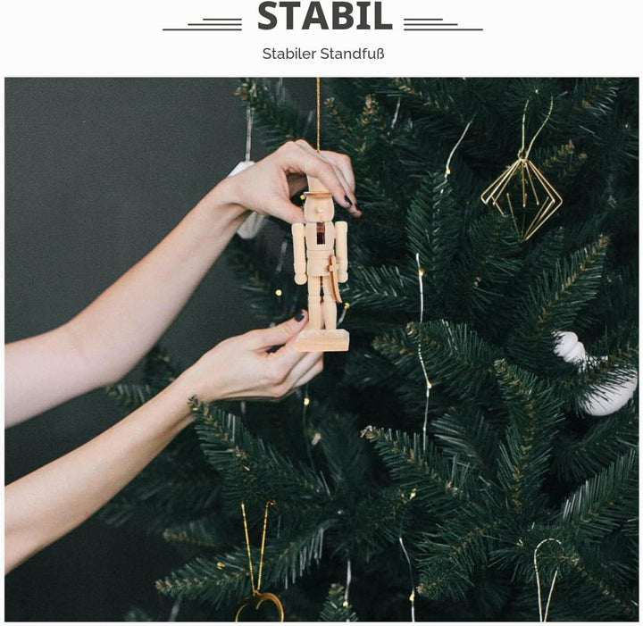TOYANDONA 6 Stück DIY Nussknacker Soldat Figuren aus Holz Unbemalt zum Bemalen Stabile Weihnachtsdek