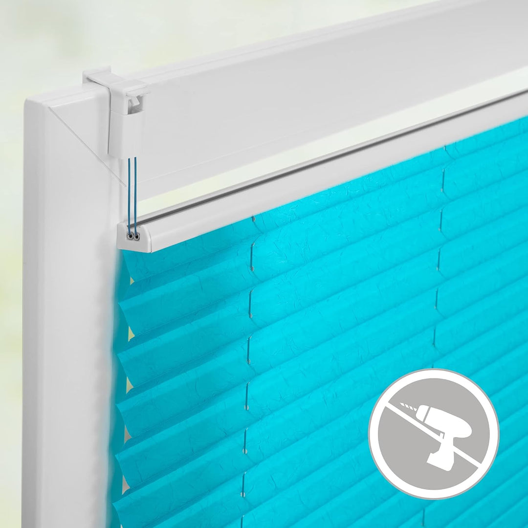 Wohn-Guide PKV.110.130.09 Plissee Klemmfix, ohne Bohren, verspannt - Blau 110 cm x 130 cm (B x L) 11