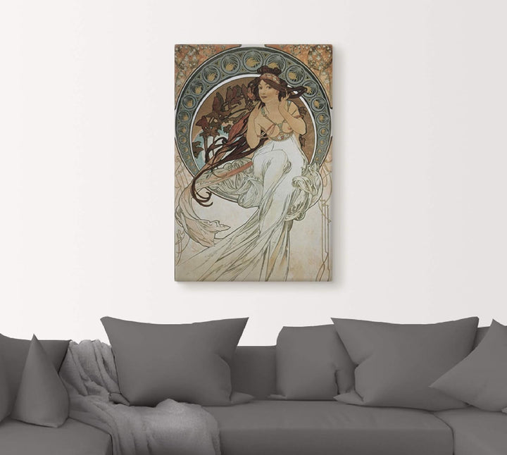ARTland Leinwandbild Wandbild Bild auf Leinwand 40x60 cm Wanddeko Frau Kleid Ornamente Vier Künste D