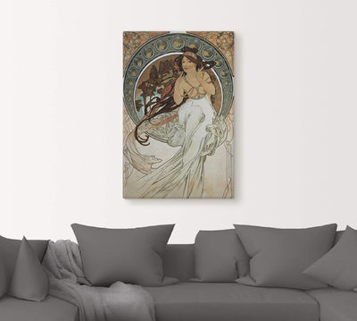 ARTland Leinwandbild Wandbild Bild auf Leinwand 40x60 cm Wanddeko Frau Kleid Ornamente Vier Künste D