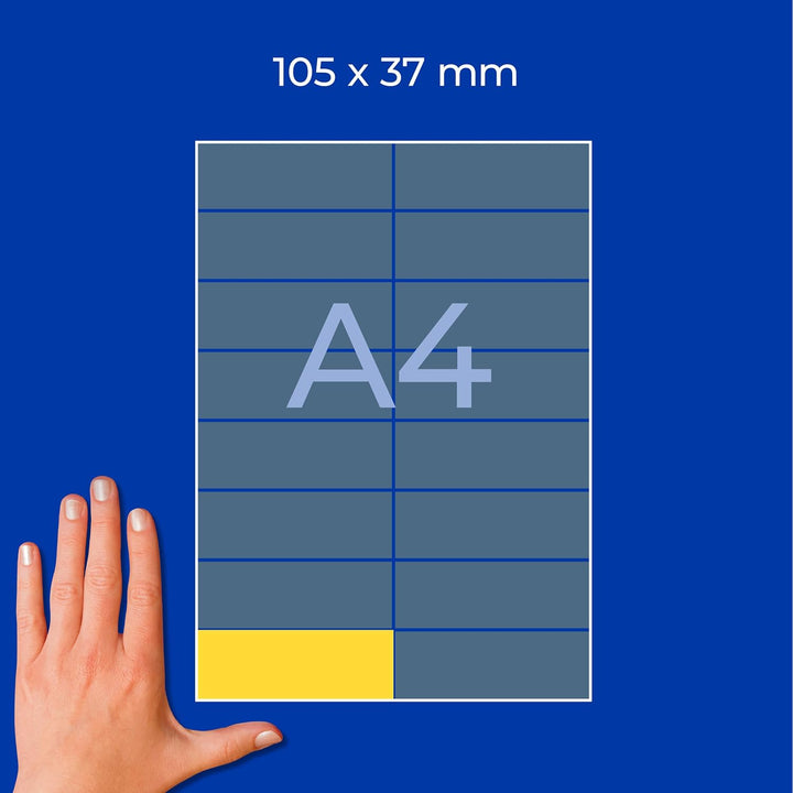 AVERY Zweckform 3455 Gelbe Etiketten (1.600 Aufkleber, 105x37mm auf A4, permanent haftend, selbstkle