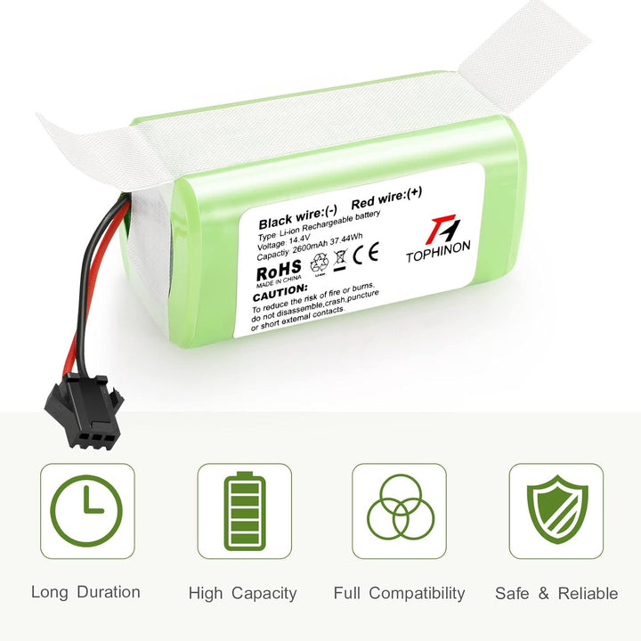 TOPHINON 14.4V 2600mAh Li-Ionen Ersatzakku für Ecovacs Deebot N79 N79S DN622, Eufy RoboVac 11,11S,11