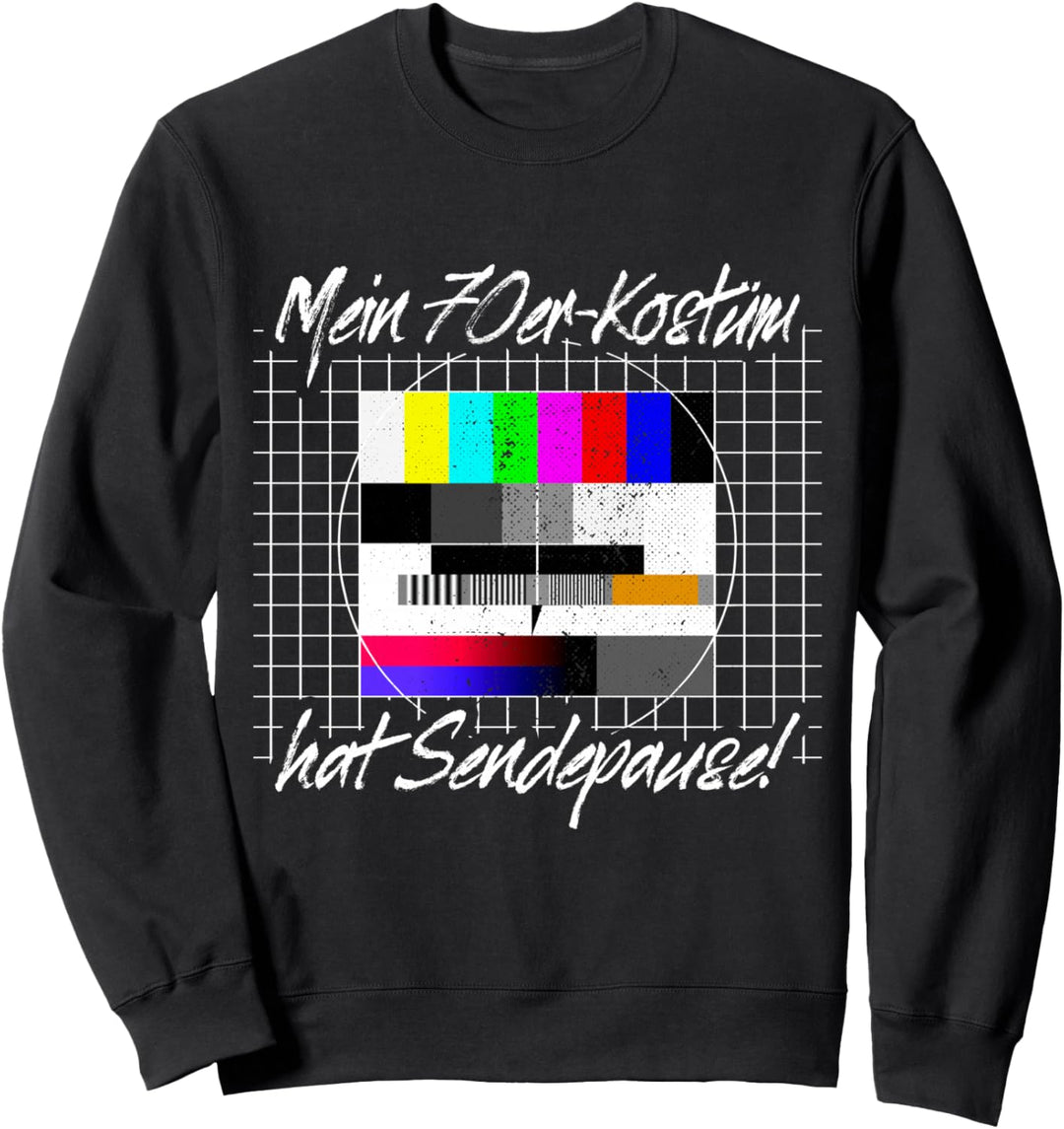70er Jahre Kostüm Hat Sendepause Testbild 70s Mottoparty Sweatshirt