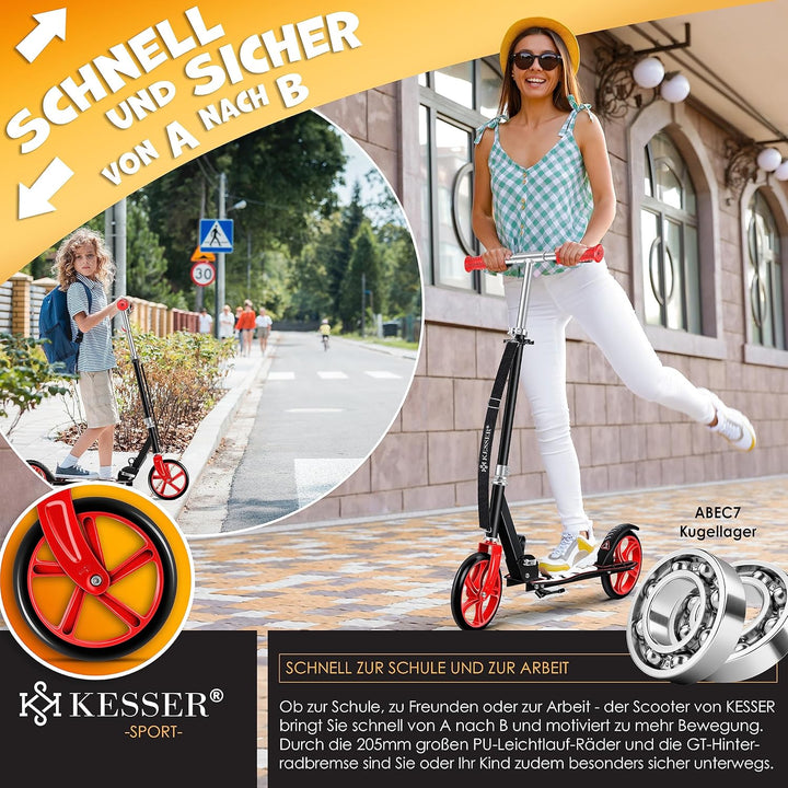 KESSER® Scooter Roller Kinderroller Cityroller Tretroller Kickroller Kickscooter Panther (White), Pa