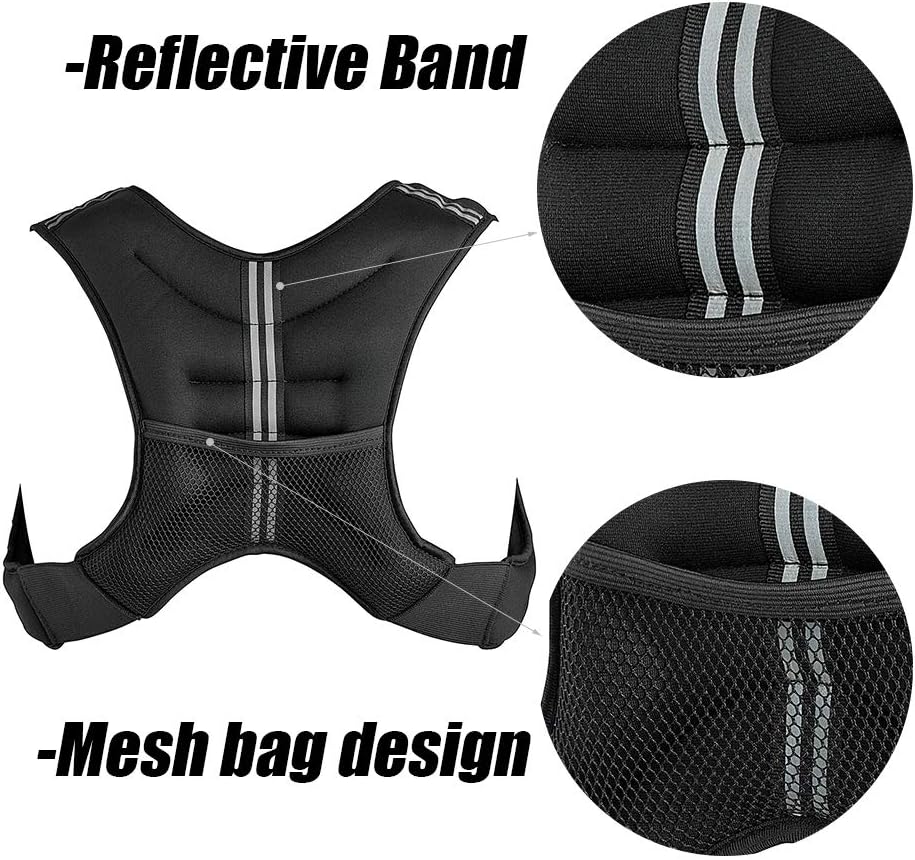 Gewichtweste Trainingsweste 10kg Gewichtsweste X-Style 10 kg für Fitness und Laufen Verstellbare Lau