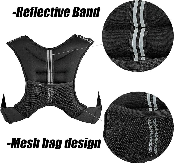 Gewichtweste Trainingsweste 10kg Gewichtsweste X-Style 10 kg für Fitness und Laufen Verstellbare Lau