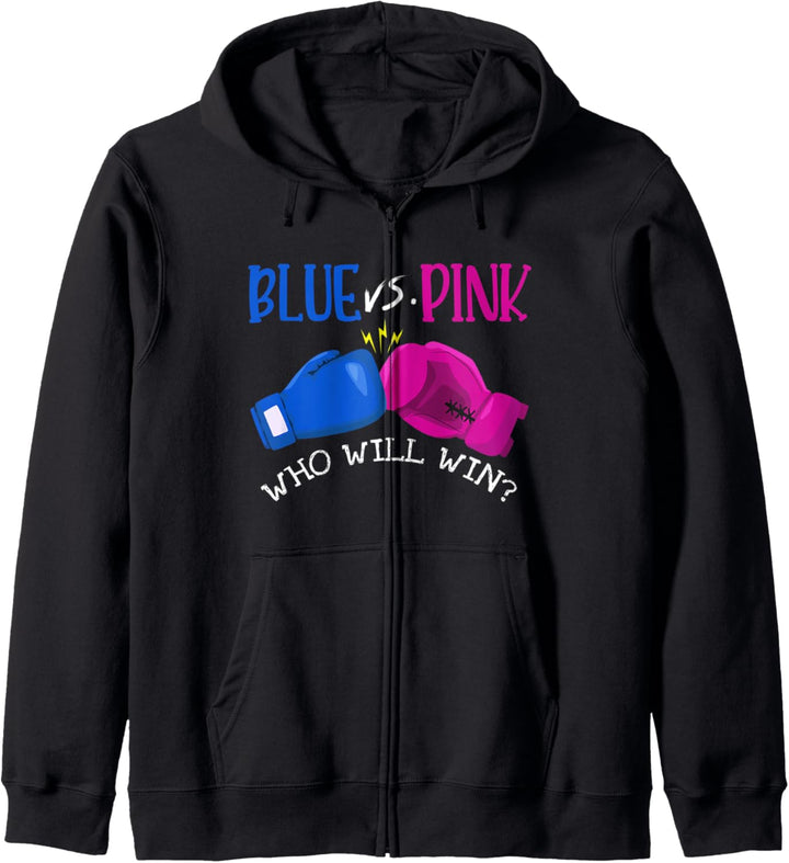 Blue vs Pink Who Will Win Gender Reveal Party Boxen Kapuzenjacke