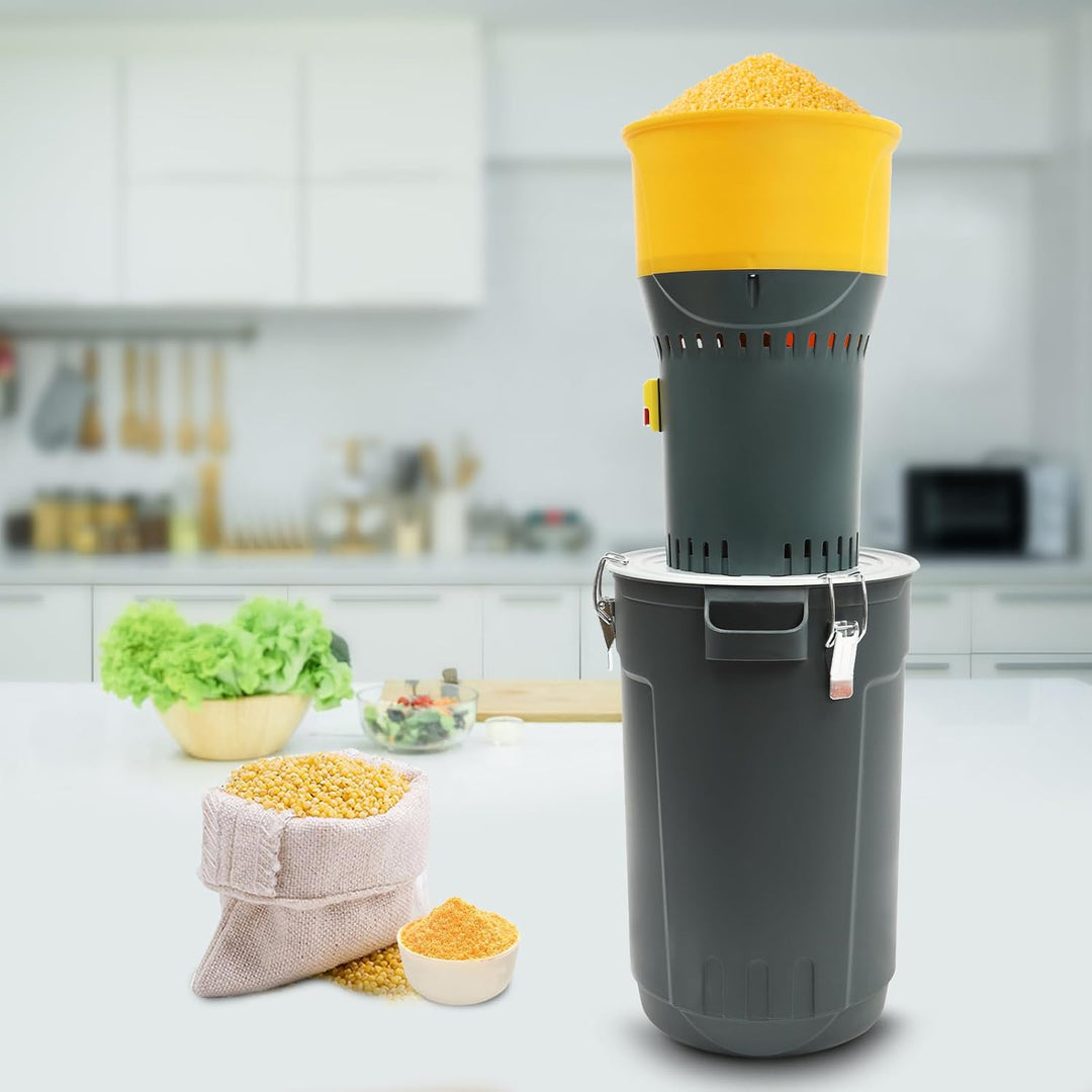 Elektrische Getreidemühle mit 25L Eimer Elektrische Kornmühle Gewürzmühle,1000 Watt Elektromotor, Sc