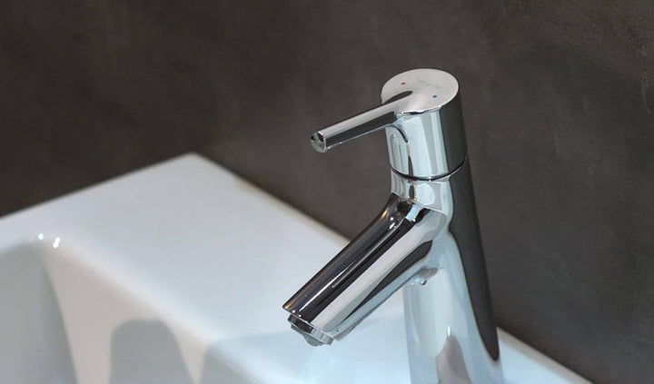 hansgrohe Wasserhahn Talis S (Armatur mit Auslauf Höhe 80mm und Zugstangen-Ablaufgarnitur) Chrom