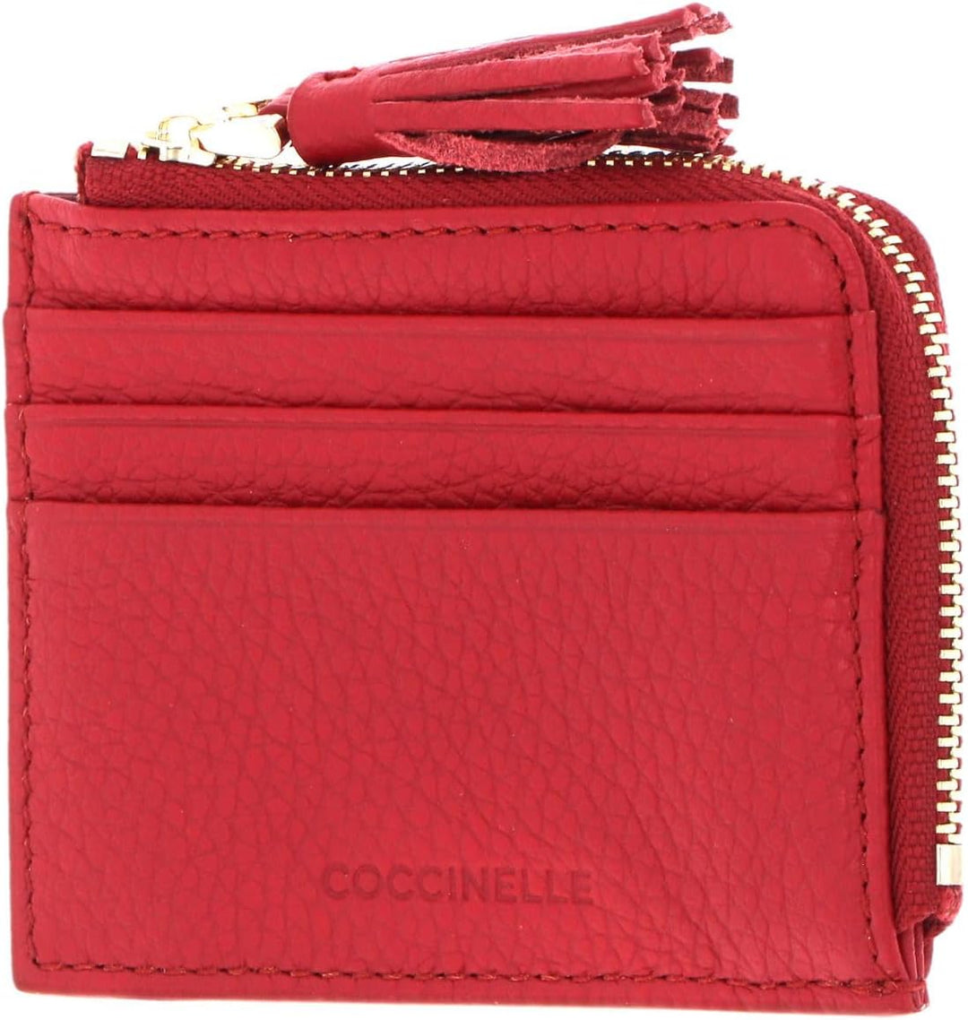 COCCINELLE Tassel Credit Card Holder Ruby