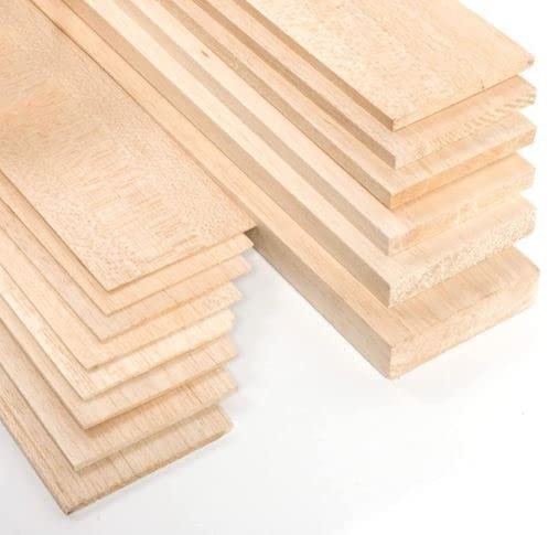 Materia Prima Balsa-Holz für Bastel- und Kunstprojekte, leichtes Holzbrett für Modellbau und Modellb