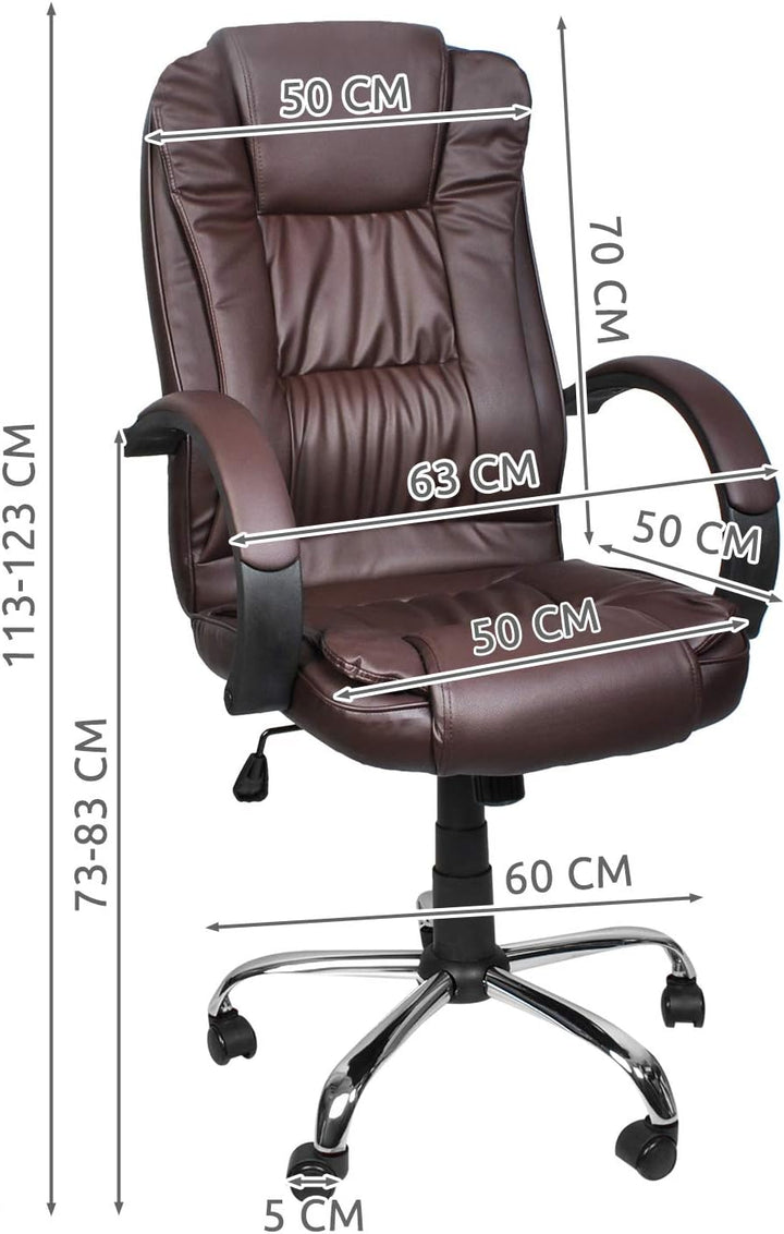 MALATEC Bequeme Bürostuhl Chefsessel Drehstuhl Ergonomischer Schreibtischstuhl mit Kunstlederbezug S