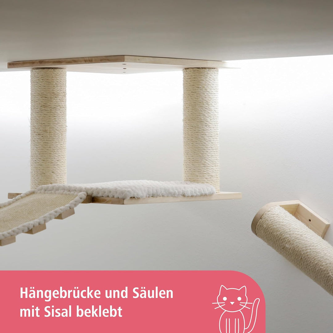 Kerbl Katzenspielplatz Top XL, Trittbretter Liegebrett Hängebrücke Liegefläche, 15x22 cm EU