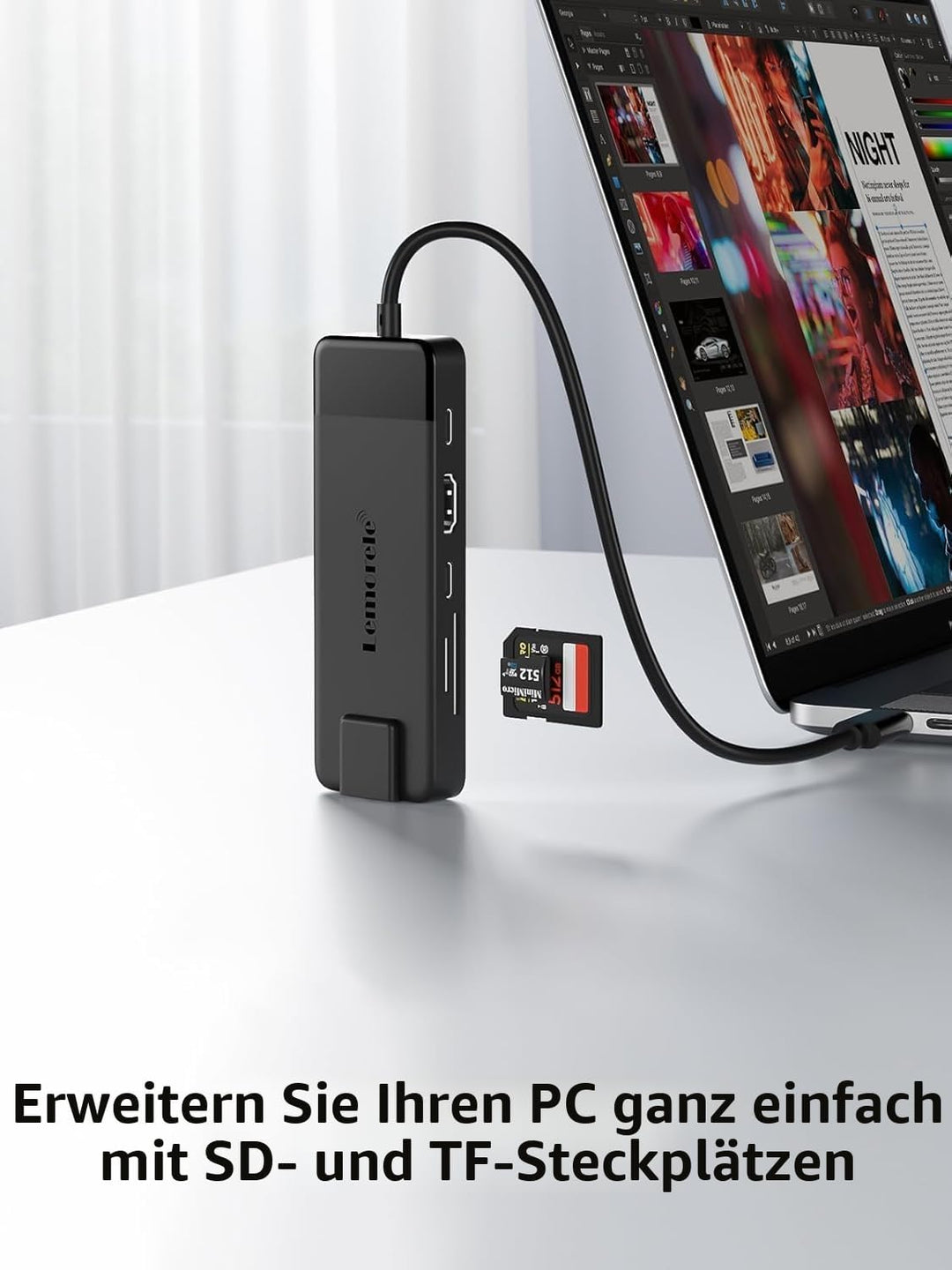 USB C HUB, Lemorele Docking Station 10-in-1 USB C Adapter mit 4K-HDMI, 4 USB 3.0/2.0, Gigabit Ethern