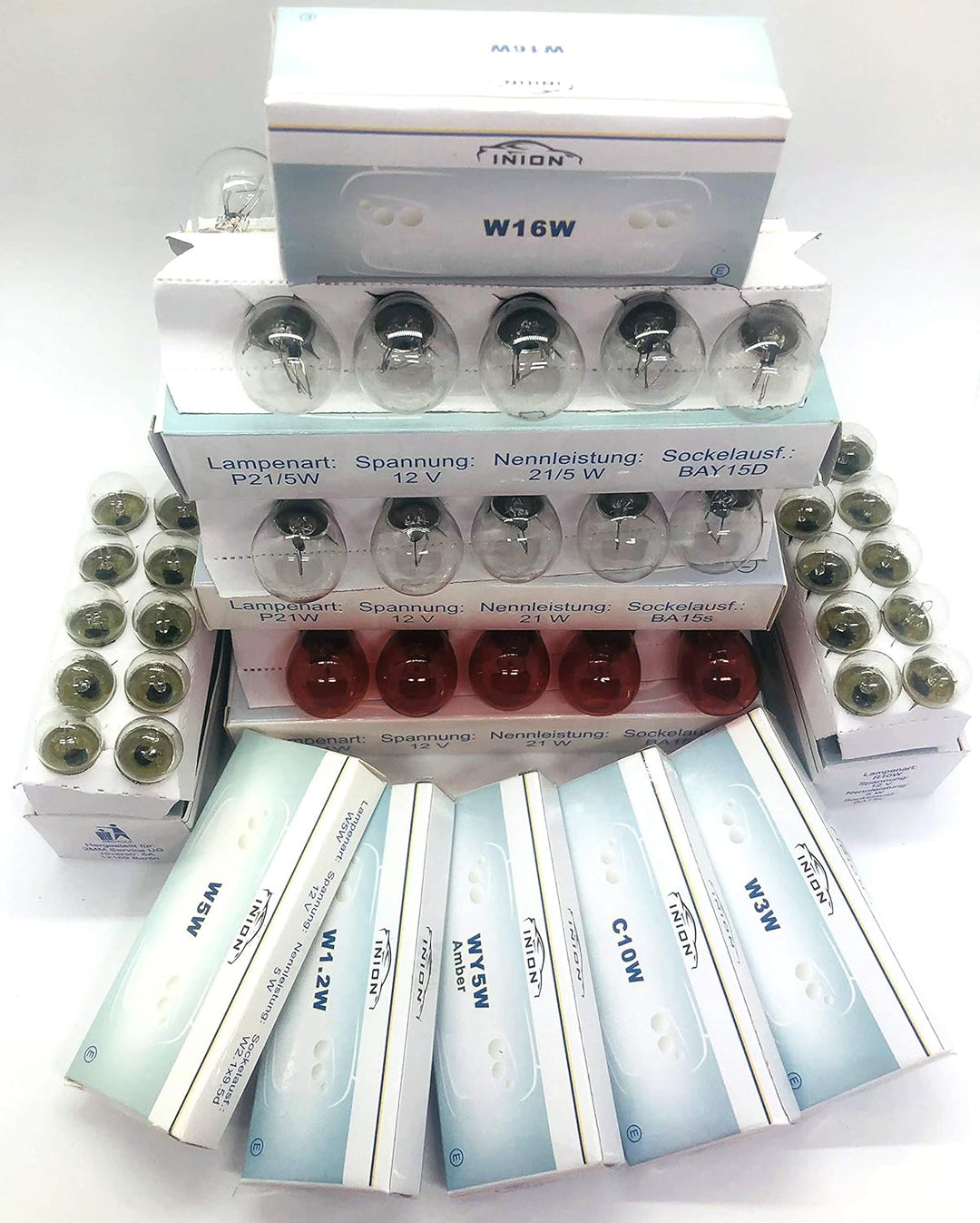 INION 120x Stück KFZ Beleuchtung Set 12V Glühlampe Autolampen Zugelassen (120x Stück SET), 120x Stüc