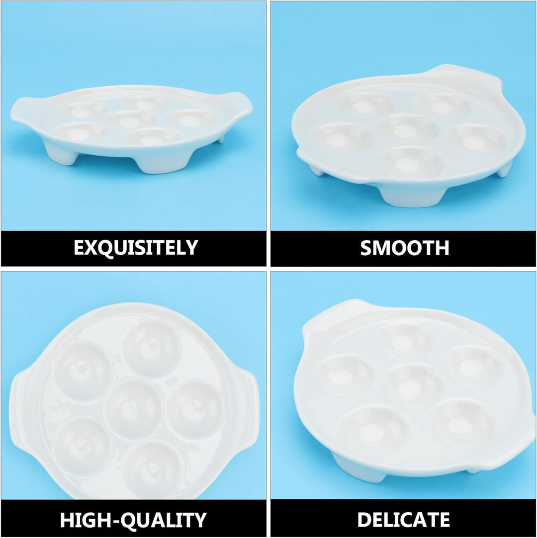 2 StüCk Schneckenpfanne Keramik Schneckenschale Schneckenteller Backform Für 6 Schnecken, Porzellan