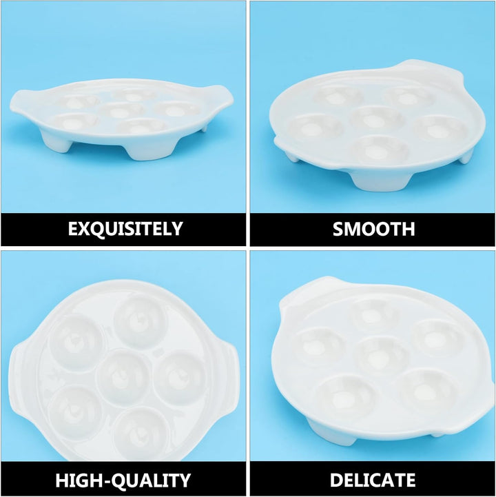 2 StüCk Schneckenpfanne Keramik Schneckenschale Schneckenteller Backform Für 6 Schnecken, Porzellan