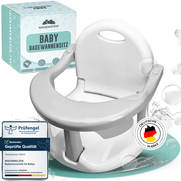 Badewannensitz Baby ab 6 Monate - ergonomischer Anti-Rutsch-Badesitz mit starken Saugnäpfen für Dusc