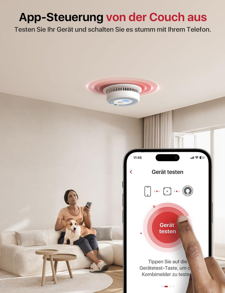 X-Sense WLAN Rauch- und Kohlenmonoxid Melder SC07-MR, Smart Vernetzter CO Melder, mit X-Sense Home S
