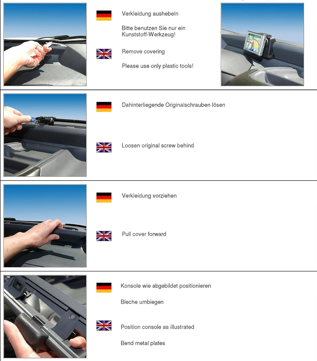 KUDA 287235 Halterung Kunstleder schwarz für Citroen Nemo/Peugeot Bipper ab 05/2008 bis 2018 / FIAT