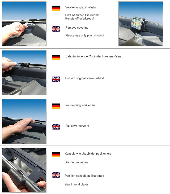 KUDA 287235 Halterung Kunstleder schwarz für Citroen Nemo/Peugeot Bipper ab 05/2008 bis 2018 / FIAT