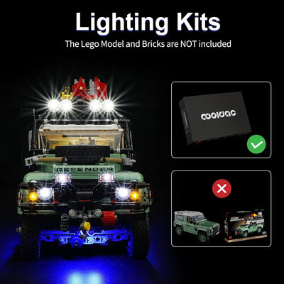 cooldac LED Licht-Kit für Lego 10317 Land Rover Classic Defender 90 Set, Led Beleuchtungs Set Kompat