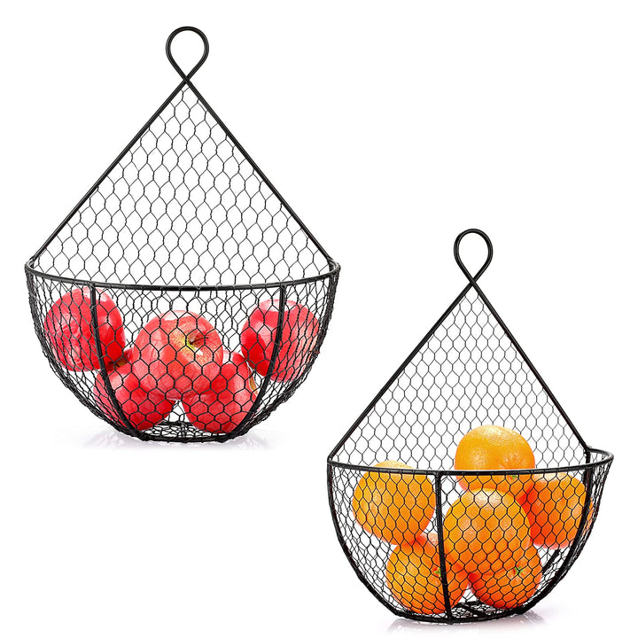 IGNPION 2 Stück Wandmontierter Obsthalter Korb Hängedisplay Obstkorb Obstaufbewahrung Ständer Rack D