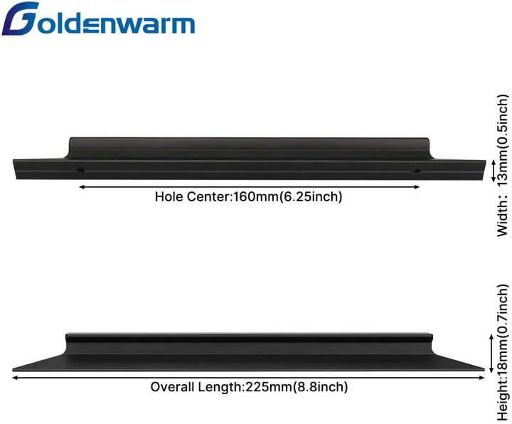 goldenwarm 10 Stück Küchengriffe 160mm Schrankgriffe Edelstahl Türgriffe Küche Möbelgriffe Schwarz G