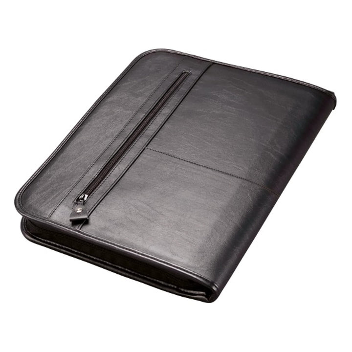 Alassio 30014 - Ringbuchmappe Limone, DIN A4, aus Leder, schwarz, ca. 36 × 28,5 × 4 cm Single, Singl