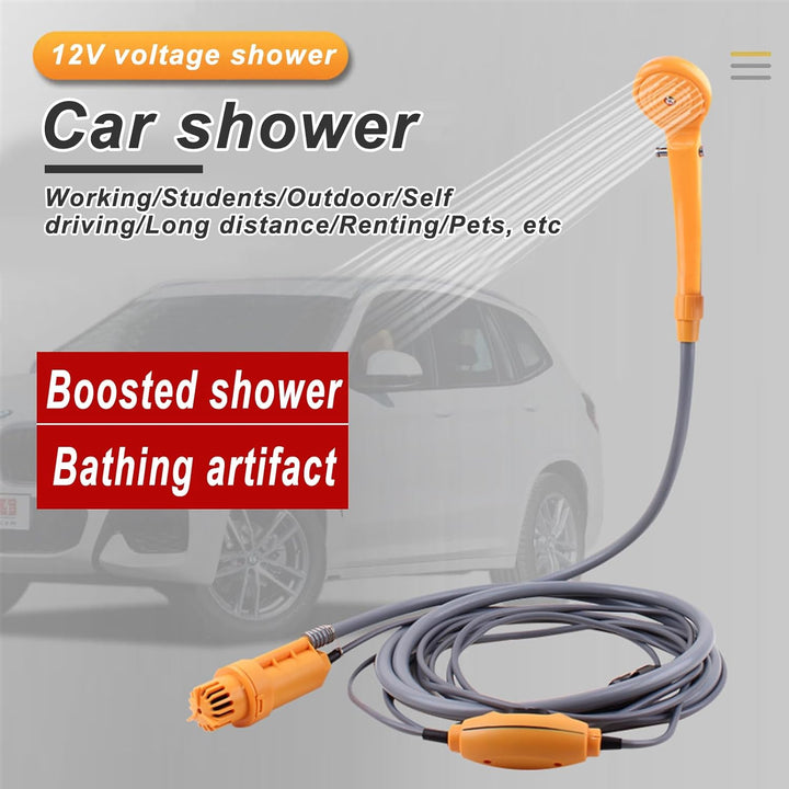 PORFOYO Campingdusche Camping Dusche, 12V Tragbare Campingdusche mit Handbrause und Schlauch, Campin