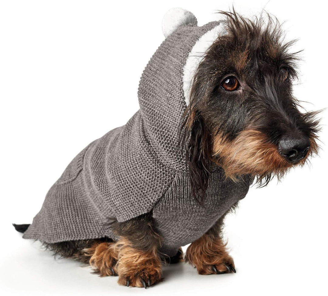 HUNTER RÖGLA Hundepullover, Strickpullover, weich, mit Kapuze, 25, grau grau 25, grau 25