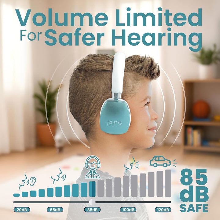 Puro Sound Labs PuroQuiet Plus Lautstärkebegrenzte On-Ear Active Noise Cancelling Bluetooth Kopfhöre