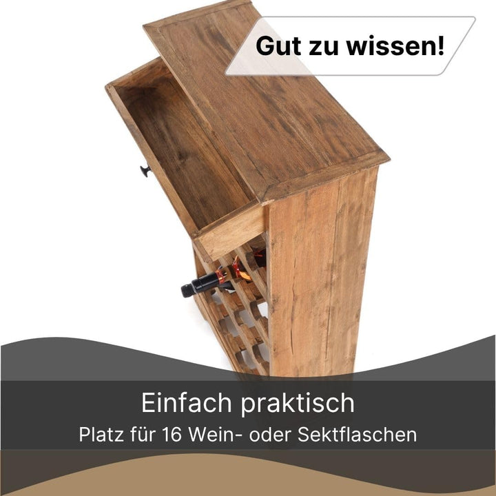 DESIGN DELIGHTS rustikales WEINREGAL Cortez 85 | 85x55cm(HxB) Massivholz | Flaschenregal, Weinflasch