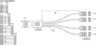 InLine 27620 SAS Anschlusskabel, Mini-SAS SFF-8087 an 4x SATA, 1:1, OCR, 0,5m