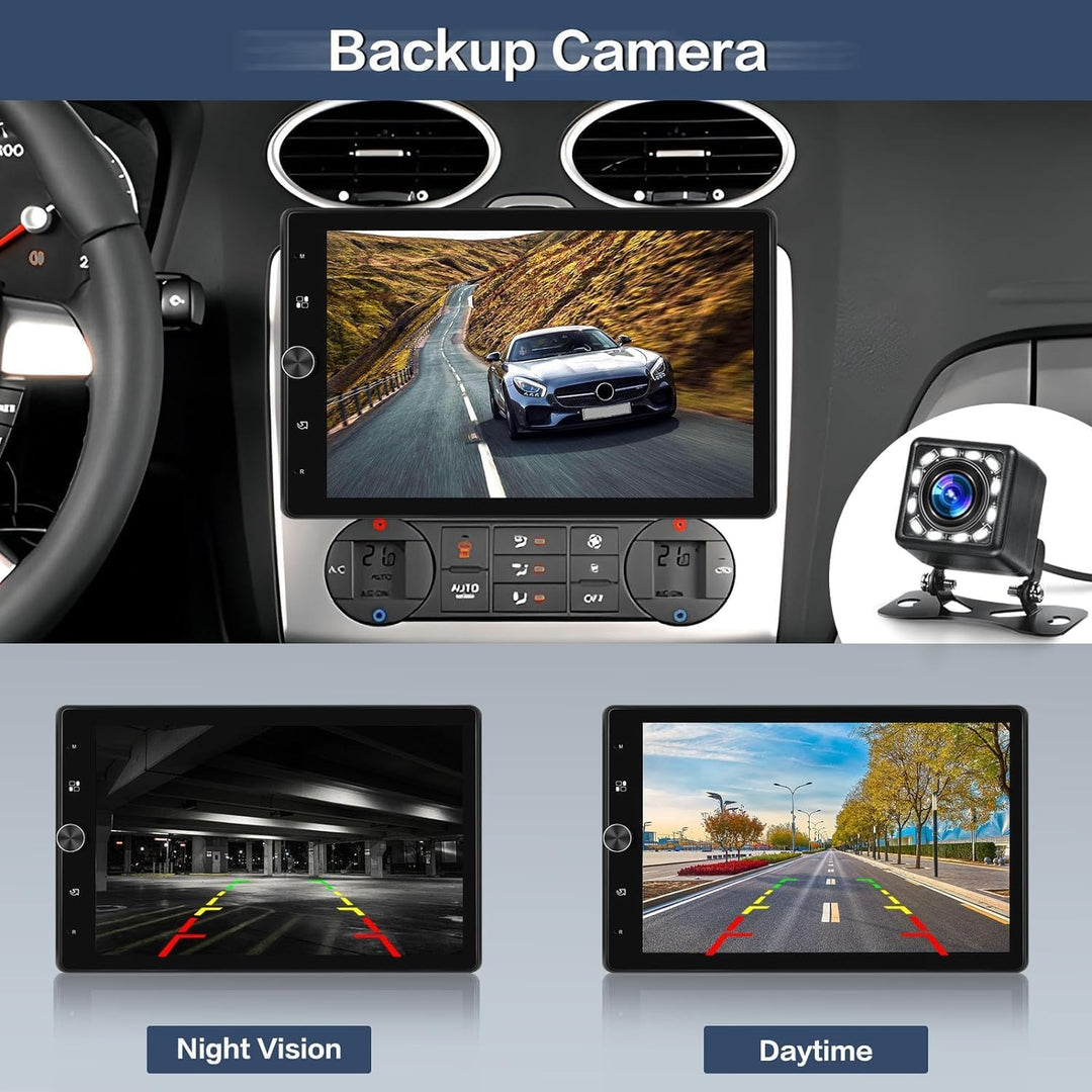 Hikity 1 Din Apple CarPlay Autoradio mit Bildschirm Gedreht Android Auto Radio mit 10,4 Zoll Touch D