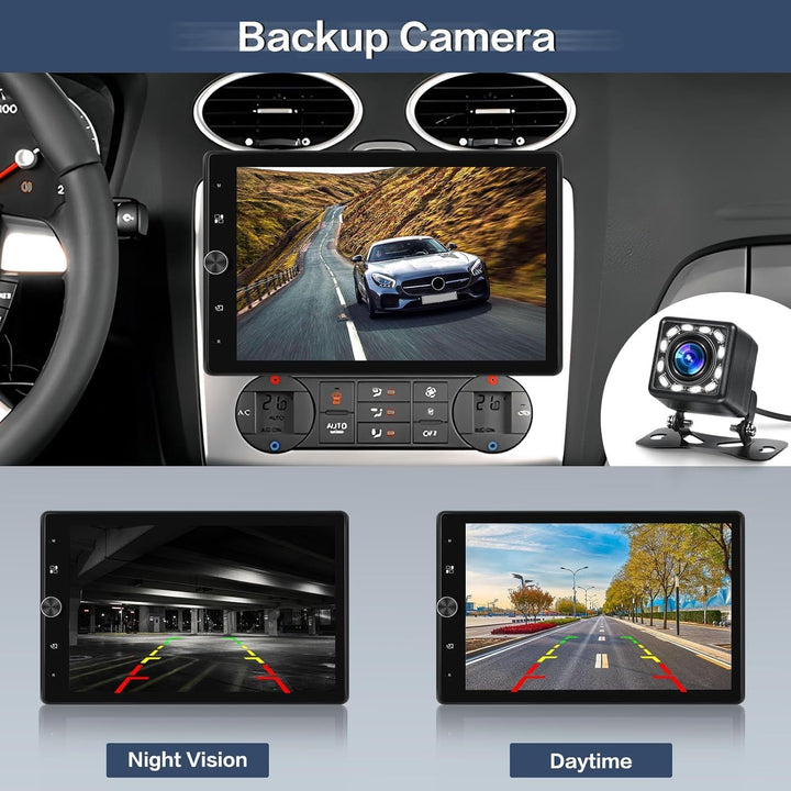 Hikity 1 Din Apple CarPlay Autoradio mit Bildschirm Gedreht Android Auto Radio mit 10,4 Zoll Touch D