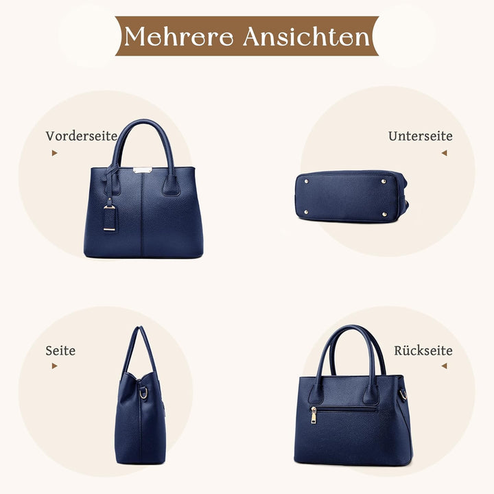 VARLIVOO Elegant Damen Handtasche Schultertasche Frauen Umhängetasche Taschen Shopper Wasserdicht PU