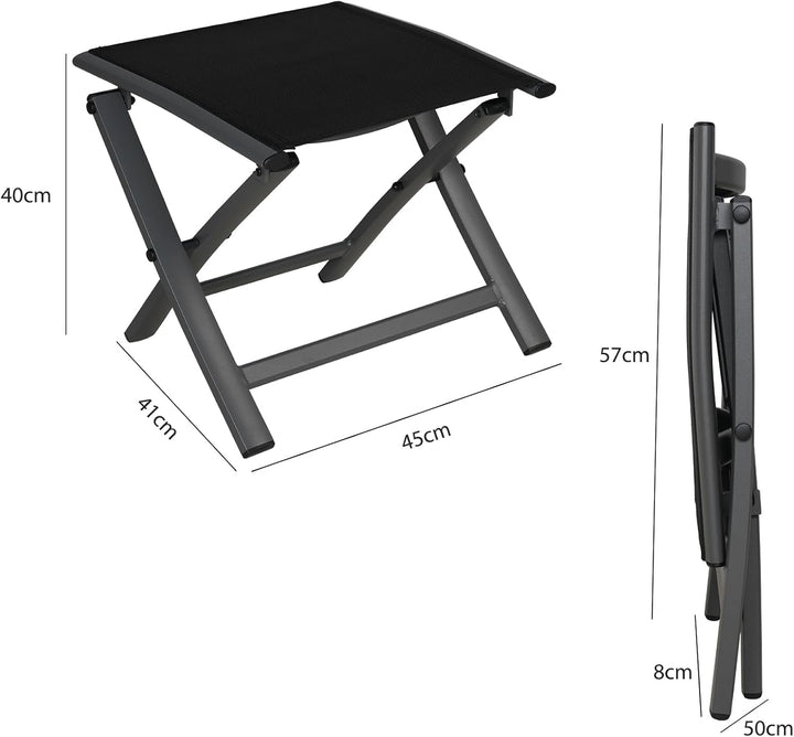 Grand patio Gartenhocker, Klapphocker aus Aluminium und Textilene, Wetterfest und leicht Trocknend,