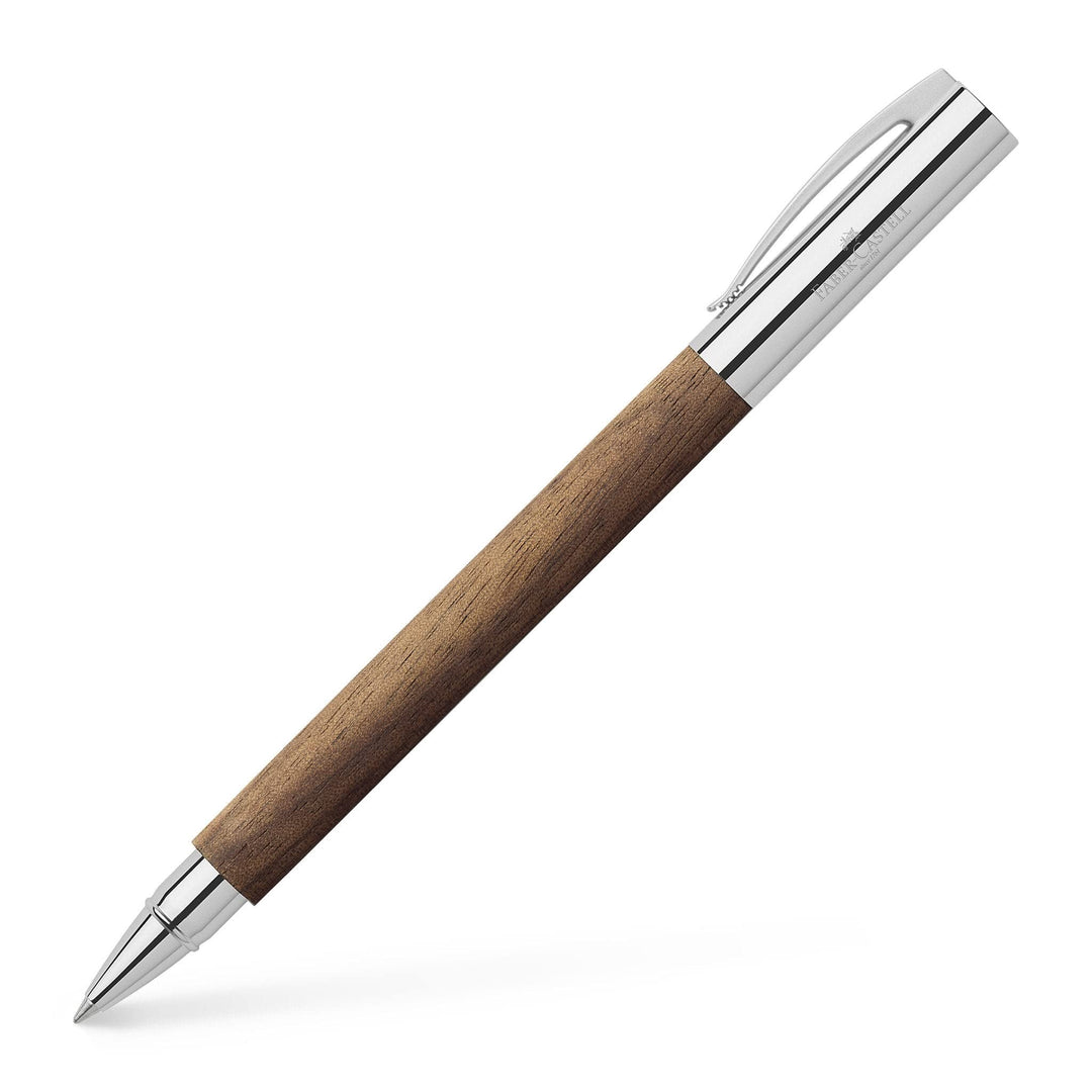 Faber-Castell 148585 - Tintenroller Ambition Nussbaum, Strichstärke 0,5 mm, Mine schwarz, inkl. Gesc