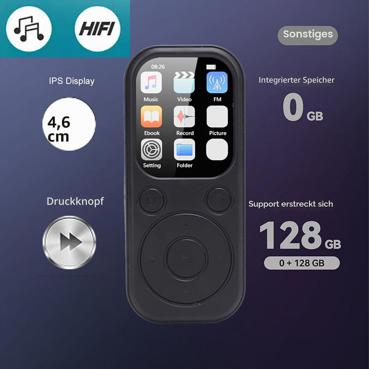 SENECESLI MP3-Player mit Bluetooth 5.4, Tragbarer Musik-Player mit 2,01-Zoll-Bildschirm, Verlustfrei