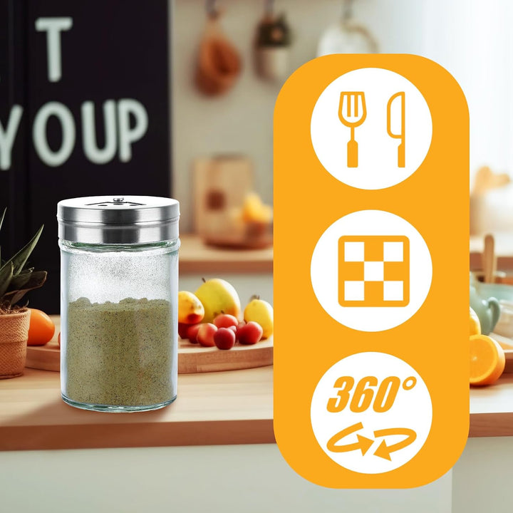 STARVAST 24 Gewürzgläser 100 ml Set, Gewürzstreuer Glas leer mit 2 Bögen Etiketten, transparente Gew