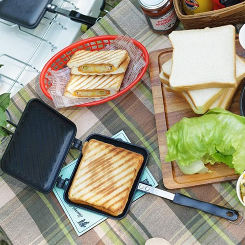 TAMUME Gerillt-Oberfläche Sandwichtoaster Antihaft-Torteneisen mit Stabilem Griff, Toastie Sandwich