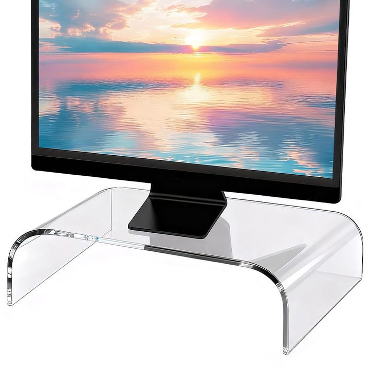 Monitorständer Acryl Bildschirmständer Transparenter Bildschirmerhöhung PC Laptopständer Monitorerhö