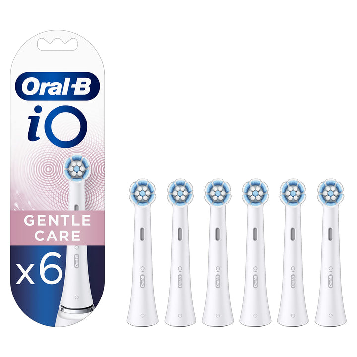 Oral-B iO Sanfte Reinigung Aufsteckbürsten für elektrische Zahnbürste, 6 Stück, sanfte Zahnreinigung