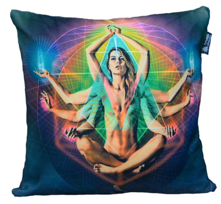PSYWORK Schwarzlicht Kissen Neon Resonance, 40x40cm